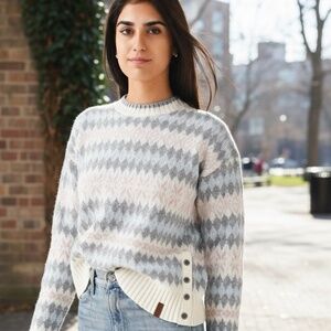 Obermeyer Joanna Sweater 100% Wool Women’s size Medium Ski Nordic Print